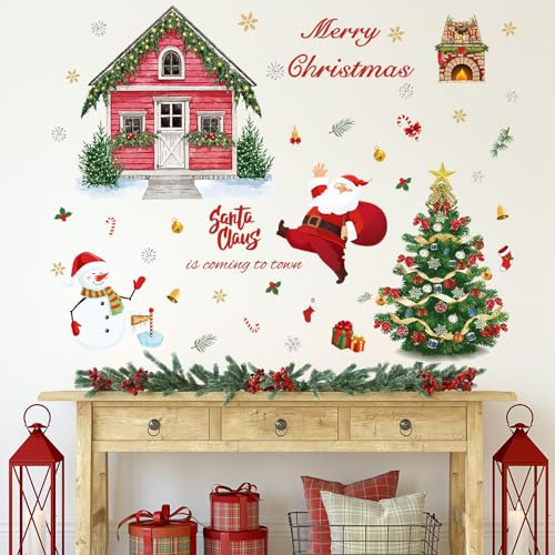 Decalcomanías De Pared Navideñas Para Decoración Festiva