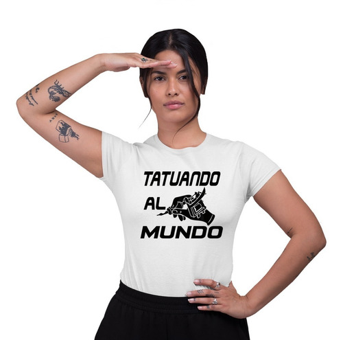 Camisetas Blancas De Maquinas Tatuadoras Originales P/mujer