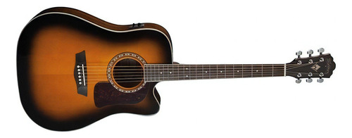 Violão Elétrico Dreadnought Washburn Hd10scetb Tampo Sólido