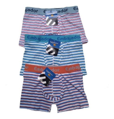 Imagen 10 de 10 de 1/2 Docena Boxers Embajador De Niños/juveniles100% Algodón