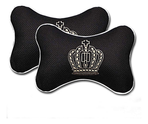 Car Neck Pillow Crown Linen Auto Breathable Head Neck Rest C