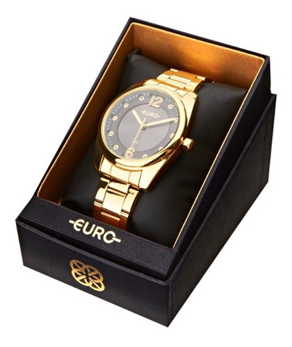 Relógio Glitz Feminino Dourado E Cinza 42mm Euro