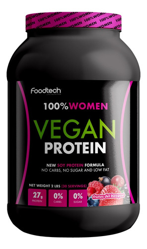 100 % Women Vegan Protein 2lb - Foodtech Frutos Del Bosque