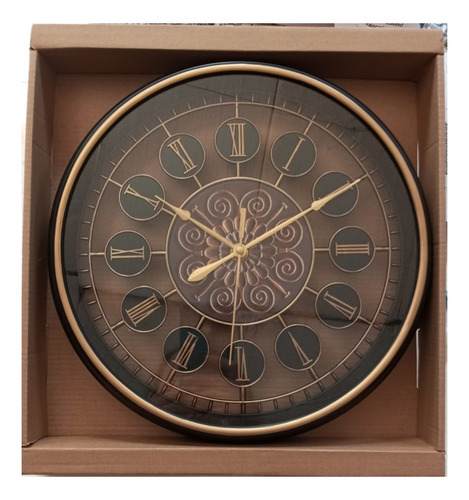 Reloj Mural Decorativo Diseño Black And Gold 30cm