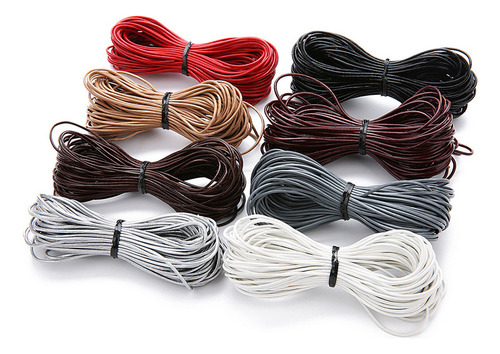 8pac Hilo Cuero Legítimo Multicolor Para Joyería Diy
