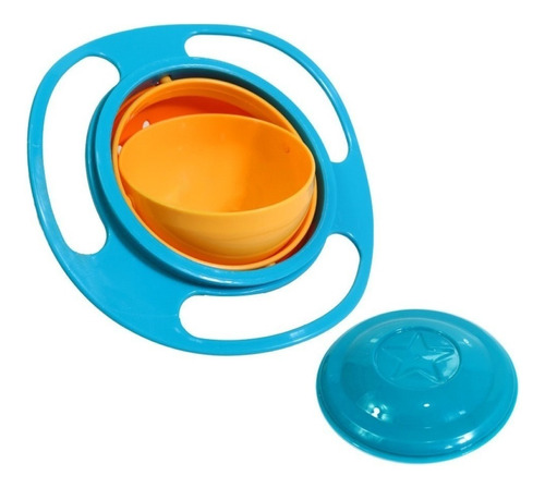 Tazon Gira Bowl Plato Para Bebes Anti Derrames Nexgadget Color Azul