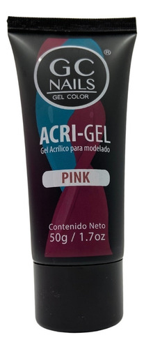 Acri-gel Para Modelado Uñas Rosa, Blanco Y Cristal. Gc Nails Color Pink