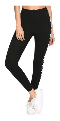 Calza Deportiva Mujer Ropa Fitness Leggings Blanco Y Negro