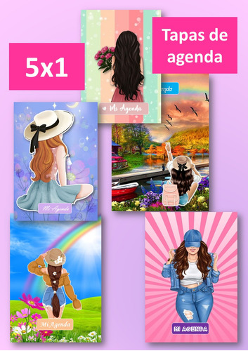 Tapas De Agenda 5x1. Pdf. Listas Para Imprimir. Chicas1
