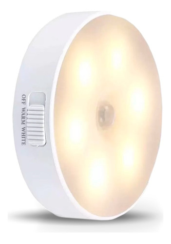 Luminaria Lampada Led S/ Fio Com Sensor Presença Carregavel Cor Branco