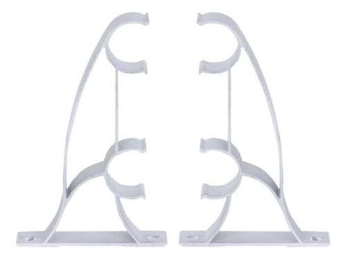 2pcs Metal Doble Soporte Porta Vara Barra De Cortina Para