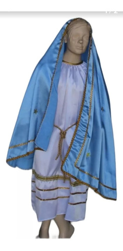 Disfraz De Virgen María. Pastorela. Adulto