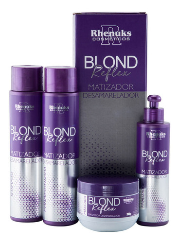 Imagem 1 de 1 de Kit Capilar Matizador Desamarelador Blond Rhenuks