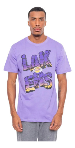 Camiseta Nba Rock Team Los Angeles Lakers Lilás
