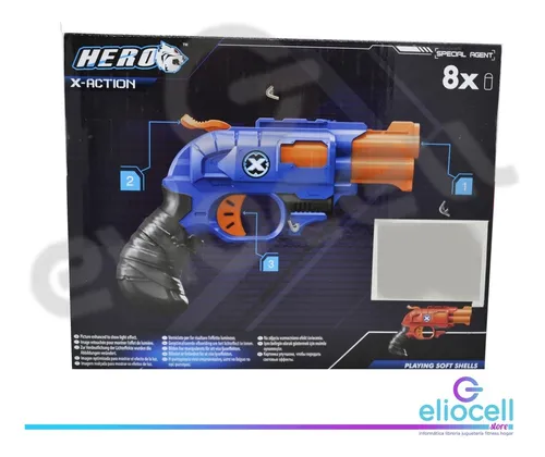 Pistola Arma Hero Firestrike Shooting Elite Agente 8 Dardos