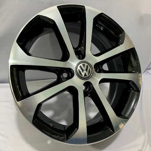 Rodas Brw Vw Saveiro Pepper Aro 15 4x100 (jogo)+bicos Cor Preto Com Diamantado