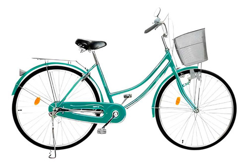 Bicicleta Mujer Dama De Paseo Lumax Rodado 26 Canasto Y Luz Color Verde