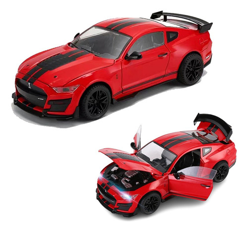 Ford Mustang Gt500 Miniatura Metal Car Con Luz Y Sonido 1/18