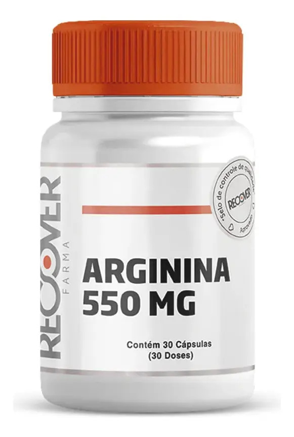 Arginina 550mg - 30 Cápsulas Sem Sabor