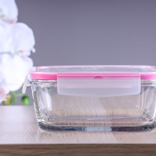 Kit Jogo 4 Potes Vidro Alimentos Microondas Freezer Comida