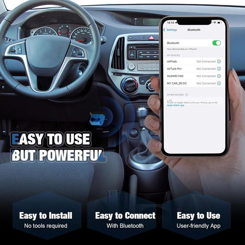 Obd2 Scanner Bluetooth, Lector De Código De Automóvil Con Ap