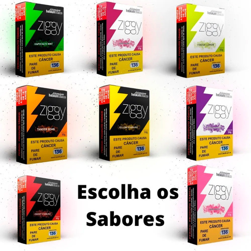 Kit 05 Essência Pack Ziggy Mix Narguile Triton Sabores Prom