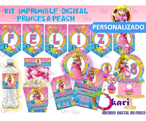 Kit Imprimible Princesa Peach Mario Bross