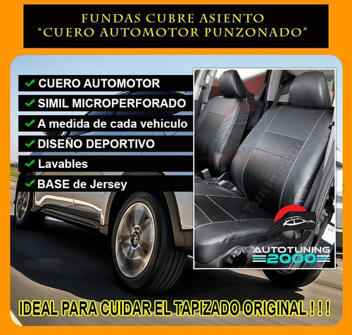Imagen 2 de 9 de Fundas Cubre Asientos Cuero Automotor Punzonada Ford Ka 2016
