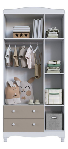 Guarda Roupas Infantil 3 Portas E 2 Gavetas Linha Encanto