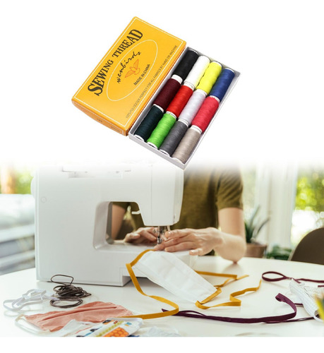 Kit De Hilos De Costura 12x Precera Con Accesorios De