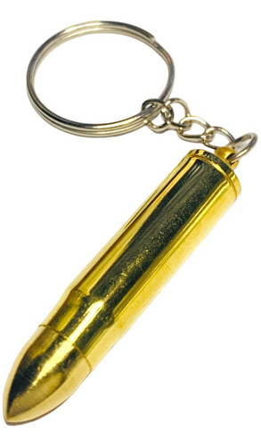 Mayoreo 12 Llaveros Metal Bala Con Cuchara Interna Dorada