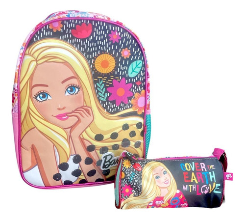 Morral Bolso Barbie + Cartuchera Carry 35 Cm Envio Gratis 