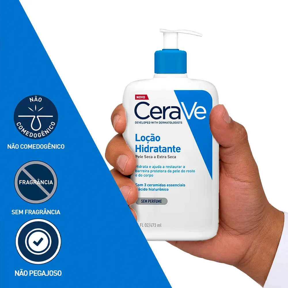 Loção Hidratante Corporal 3 Ceramidas Hidratação 120h CeraVe 473ml · foto 3