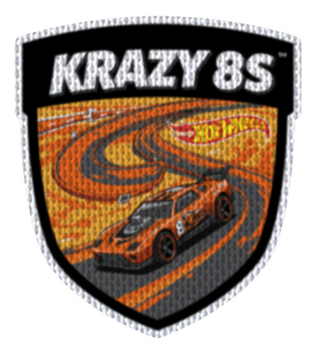 Parche 7,5cm Fshd Hot Wheels Logo Krazy 8s Modelo 01 Hot Wheels Krazy 8s Modelo 01