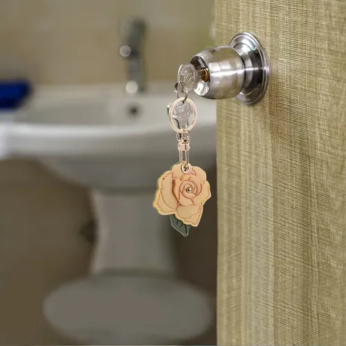 小物 KEENAKDINTENSE Not heavy rose charm 2pcs Pvc Rose Pendant Keychain: Cute Floral Entrance Guard