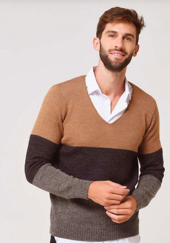 Sweater Tricolor Semigordo Muy Abrigado Mauro Sergio