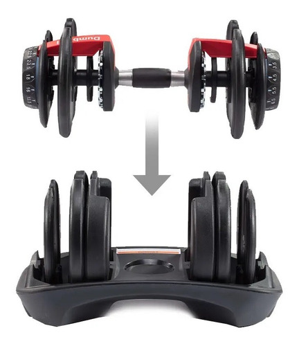 Halter Ajustável Anilha Dumbbell 24kg Peso Regulável Yangfit