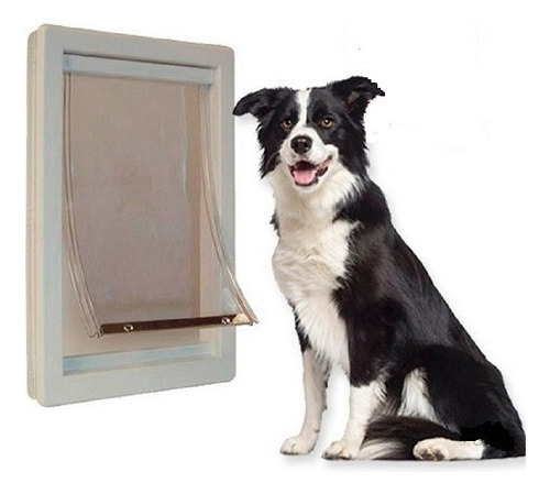 Puerta Plastico Ideal Pet Mediana Para Perro O Gato Casa Color Blanco