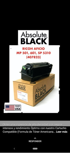 Toner Compatible Para Ricoh Mp 501 / Mp 601