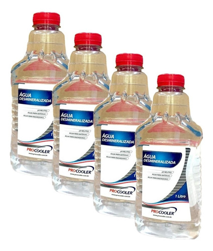 Água Desmineralizada Aditivo Fluído Radiador Kit 4 Litros