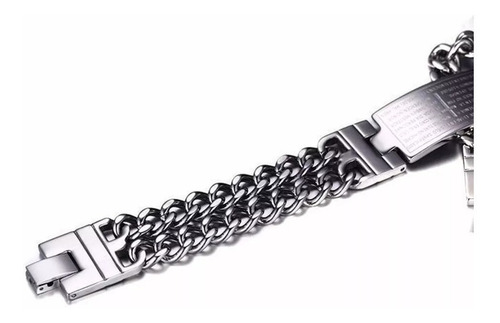 Pulseira Bracelete Masculina Pai Nosso Aço Prateada Comprimento 0 Cm Cor Prateado Diâmetro 0 Cm