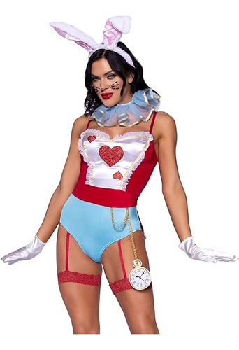 Leg Women S 4 Wonderland White Rabbit Costume With Bodysuit