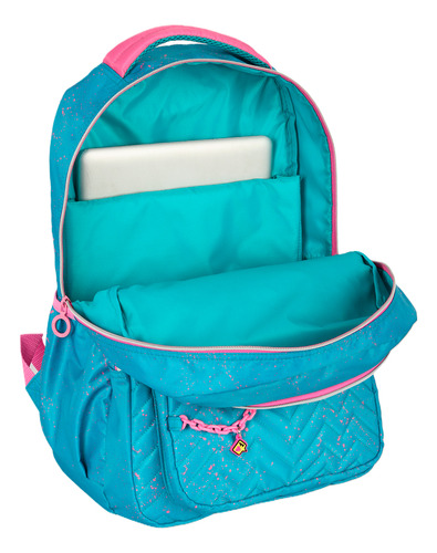 Mochila De Costas Viagem Juvenil Azul Up4you Luxcel Desenho Do Tecido Up