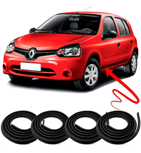 Kit Borrachas De Vedação Das 4 Portas Clio Hatch E Sedan