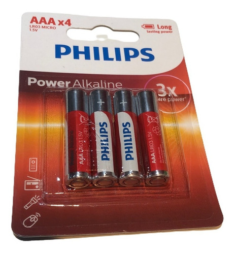 Pilas Philips Alcalinas Aaa Pack X4