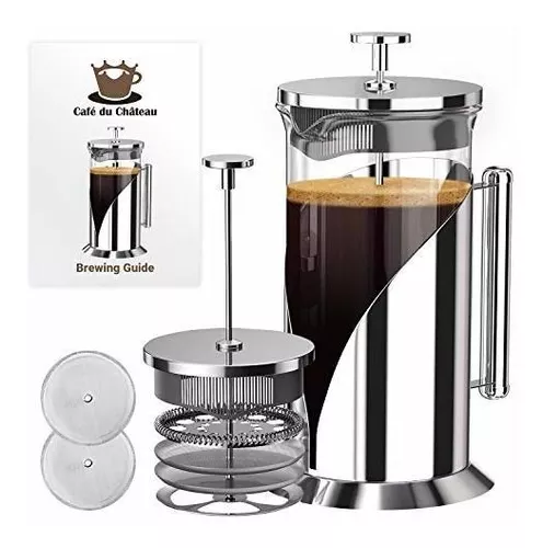 Hemoton Cafeteras de café de vidrio de 11.8 fl oz, prensa de café francesa  manual para el hogar, cafetera de té, tetera para el hogar, oficina