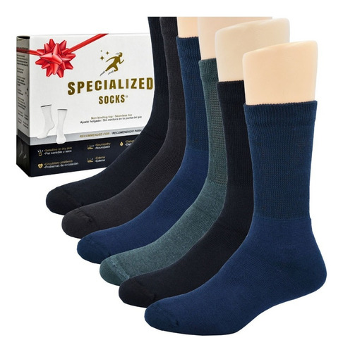 Calcetines Premium Aptos Para Diabéticos-muy Cómodos/6 Pares