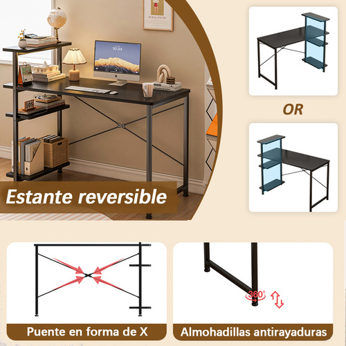 Escritorio Minimalista Moderno De Madera 100cm X 73cm X 45cm Negro