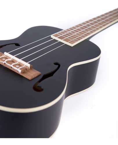 Ukelele Negro Tenor Bamboo U-26 Violin Con Funda Y Pua