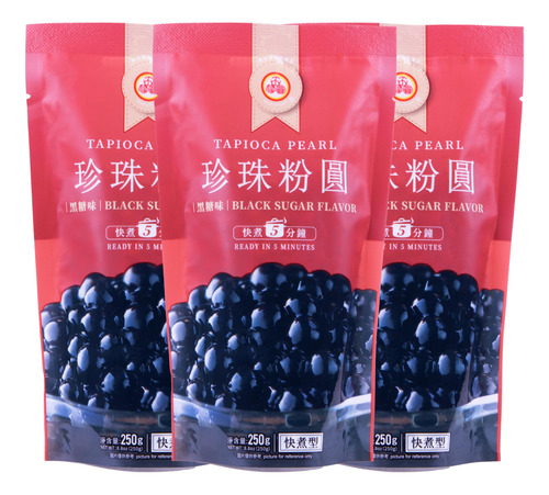 Wufuyuan Boba Tapioca Pearl, Sabor A Azúcar Negro, Lista E.